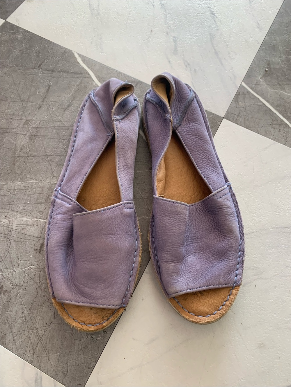 Coach Lavender Leather Open-Toe Sandals